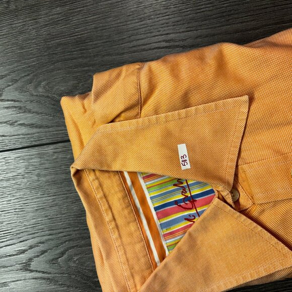 Robert Graham Peach Flip Cuff Dress Shirt 2XL XXL Designer - Picture 11 of 11